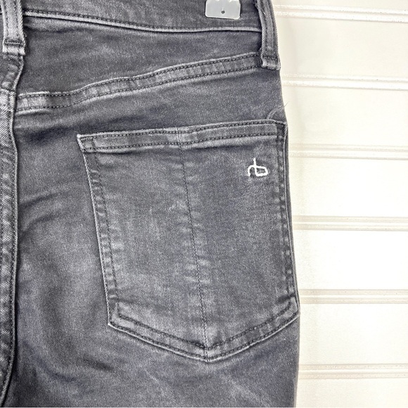 Rag & Bone Skinny Ankle Jeans Women's 26 Black Stretch Denim High Rise - Picture 8 of 14